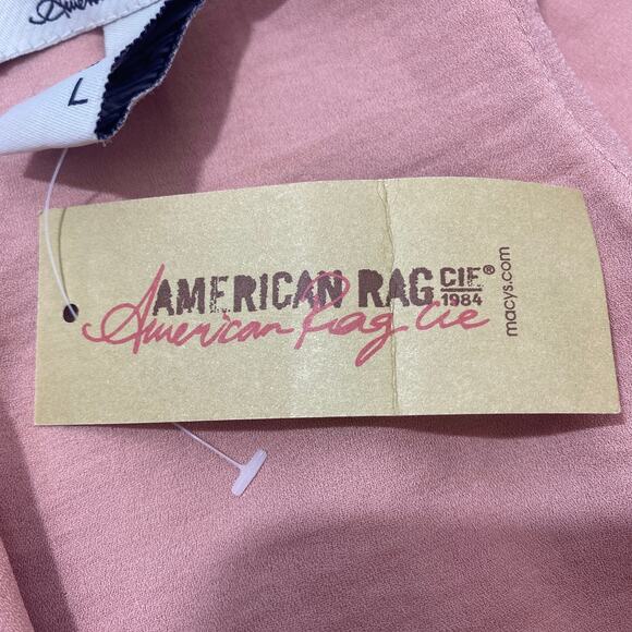 American Rag Racer Back Ruffle 2-tier Pink Blush Top women sz L - Picture 4 of 6